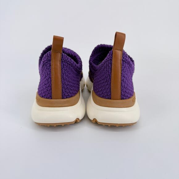 Tods Sportivo Kate Sneakers Size 7.5 EU 38 Chain Knit Purple Italy Designer - Picture 6 of 10